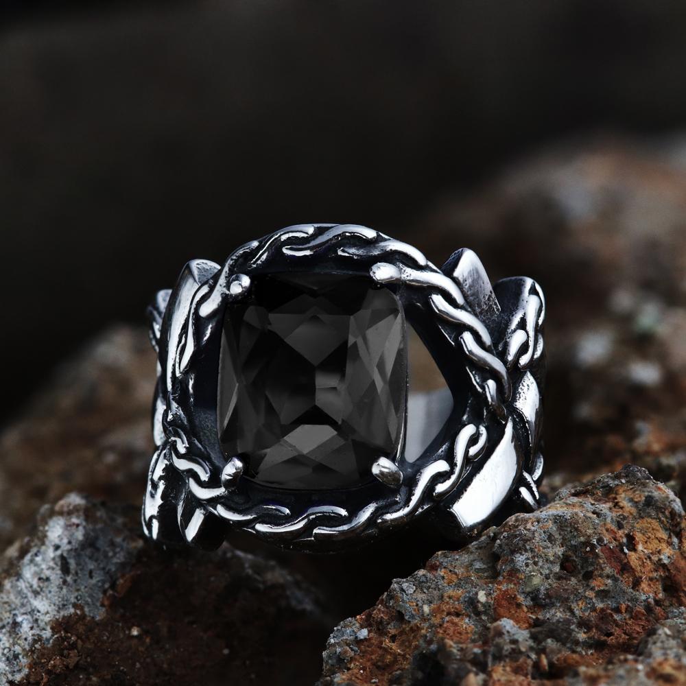 Classic Cross Knot Stainless Steel CZ Ring