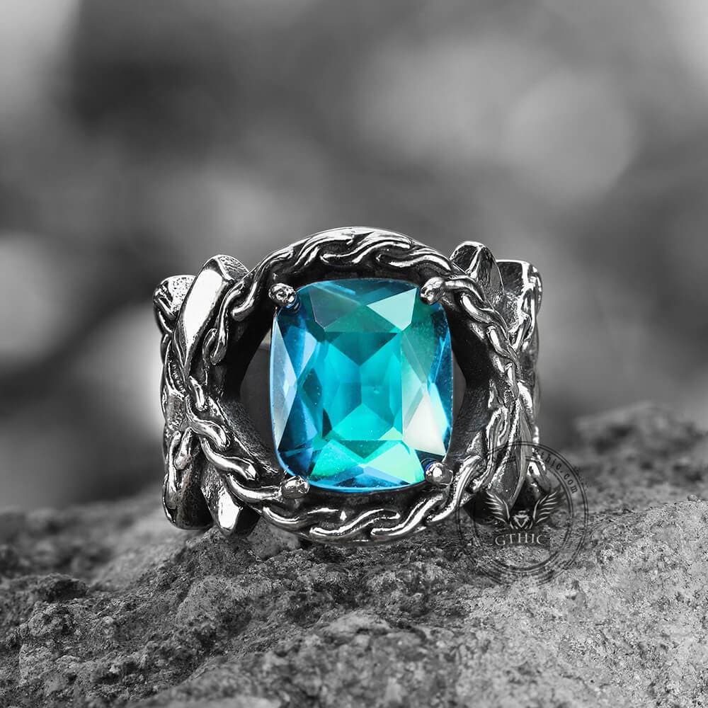 Classic Cross Knot Stainless Steel CZ Ring