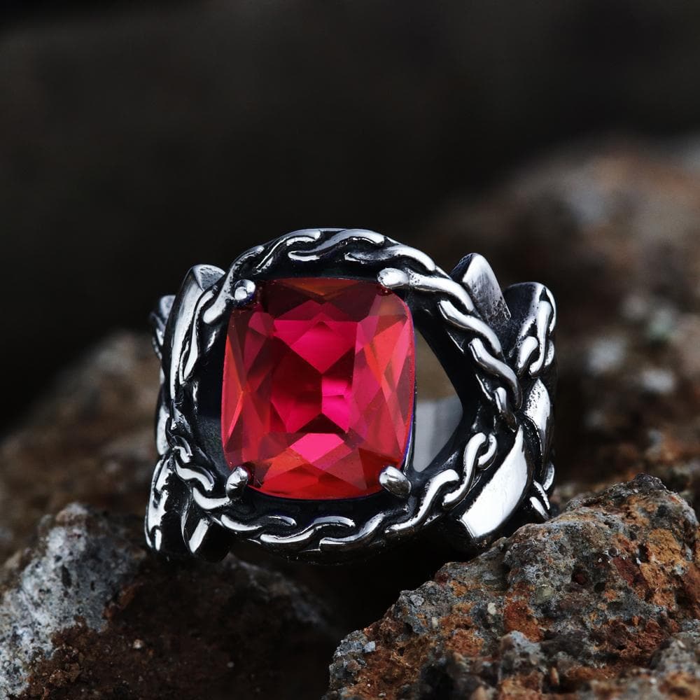 Classic Cross Knot Stainless Steel CZ Ring