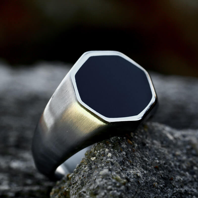 Classic Octagon Stainless Steel Ring