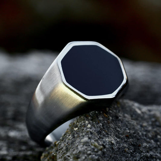Classic Octagon Stainless Steel Ring