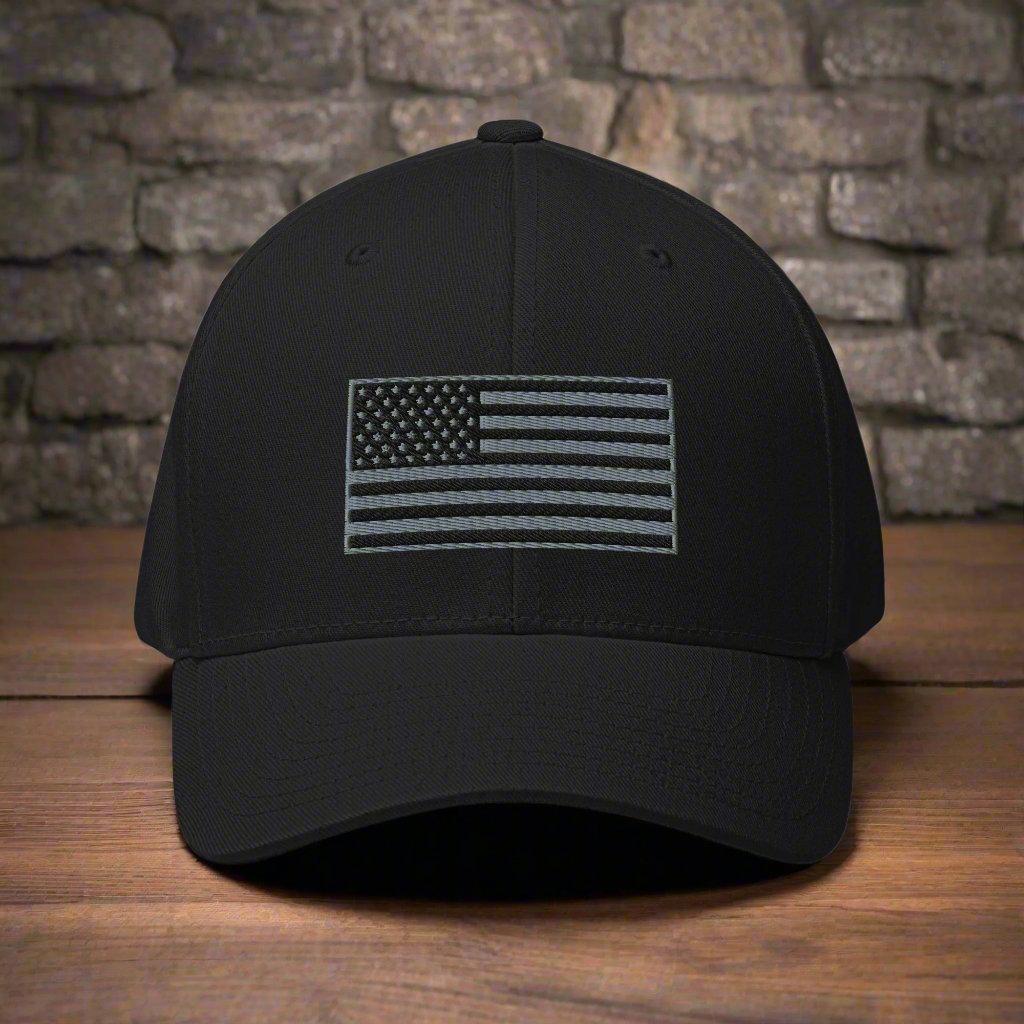 Old Glory Embroidered Fitted Twill Hat