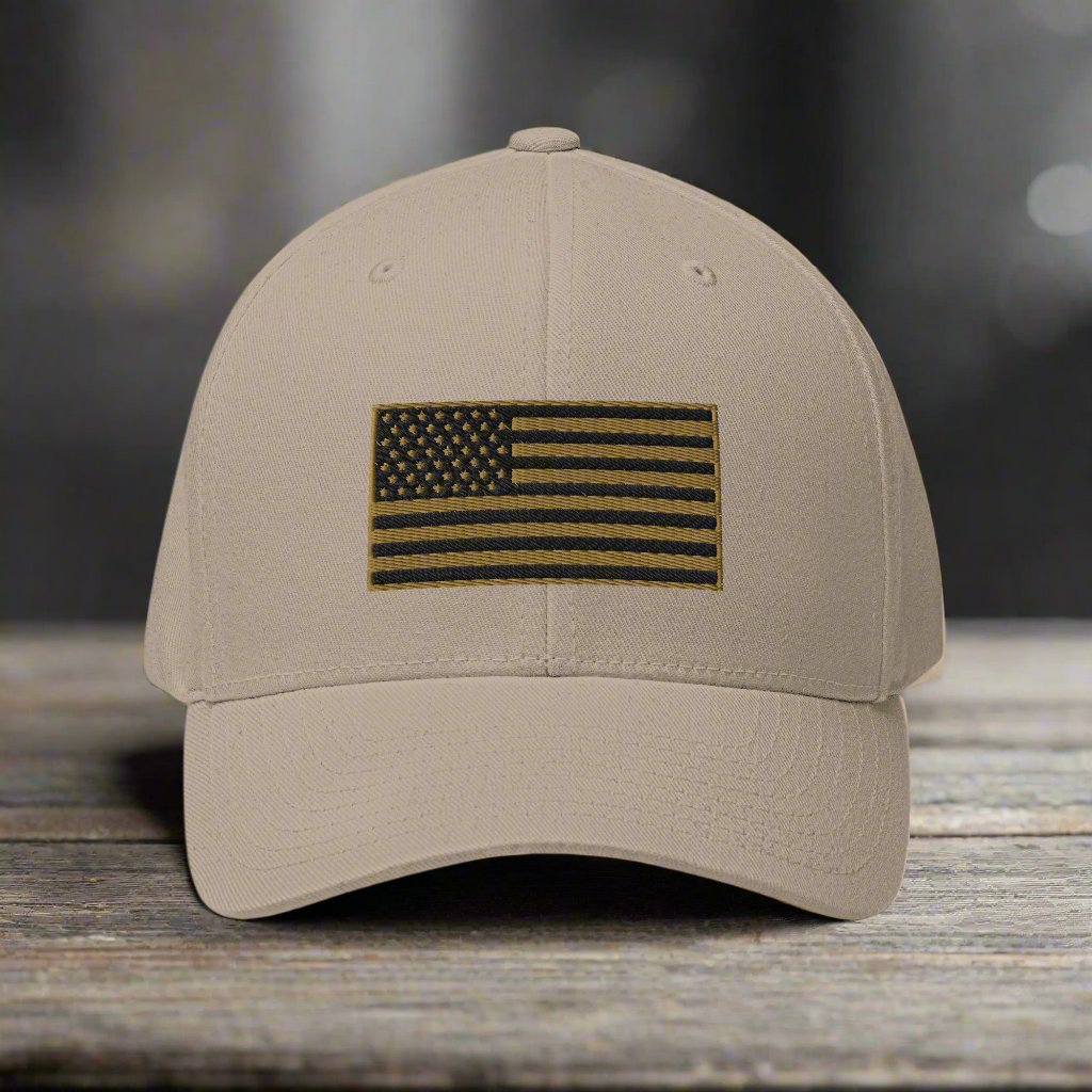 Old Glory Embroidered Fitted Twill Hat