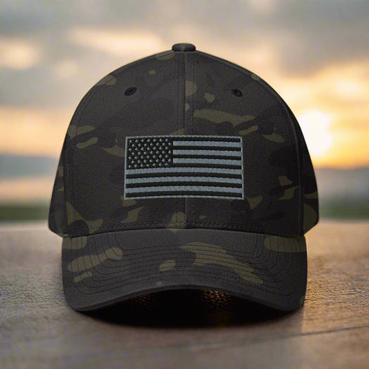 Old Glory Embroidered Fitted Twill Hat