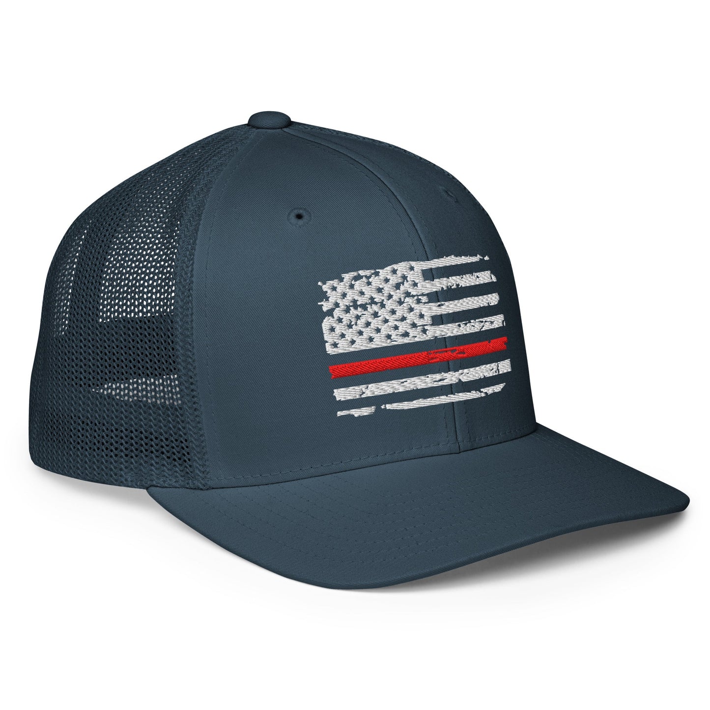 Thin Red Line USA Flag Mesh Back Trucker Hat