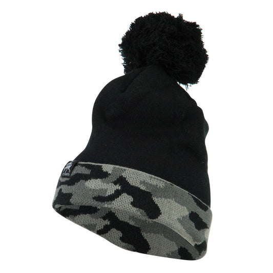 Camouflage Cuff Pom Beanie