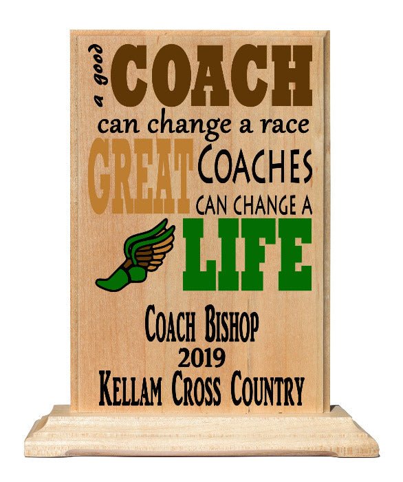 Coach Gift Plaque - A Good Coach Can Change A Game A Great Coach Can Change A Life