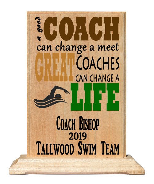 Coach Gift Plaque - A Good Coach Can Change A Game A Great Coach Can Change A Life