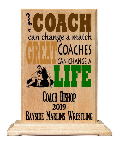 Coach Gift Plaque - A Good Coach Can Change A Game A Great Coach Can Change A Life