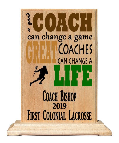 Coach Gift Plaque - A Good Coach Can Change A Game A Great Coach Can Change A Life