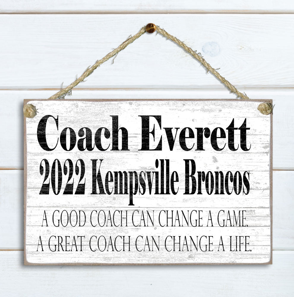 Coach Gift Plaque Personalized for Coaches