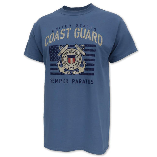 Coast Guard Vintage Stencil T-Shirt (Indigo Blue)