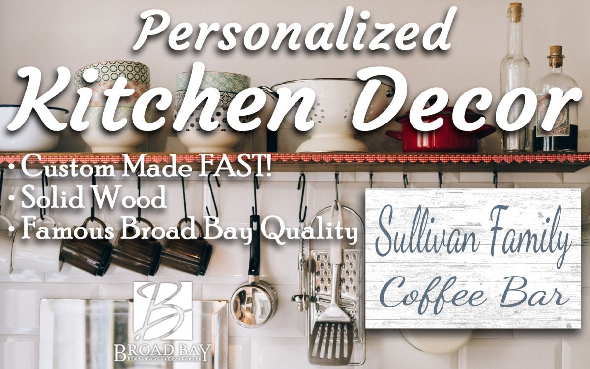 Coffee Bar Sign With Custom Name Solid Wood 16.5in x 10.5in