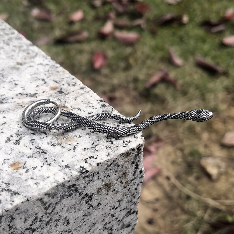 Coiled Snake Stainless Steel Animal Pendant