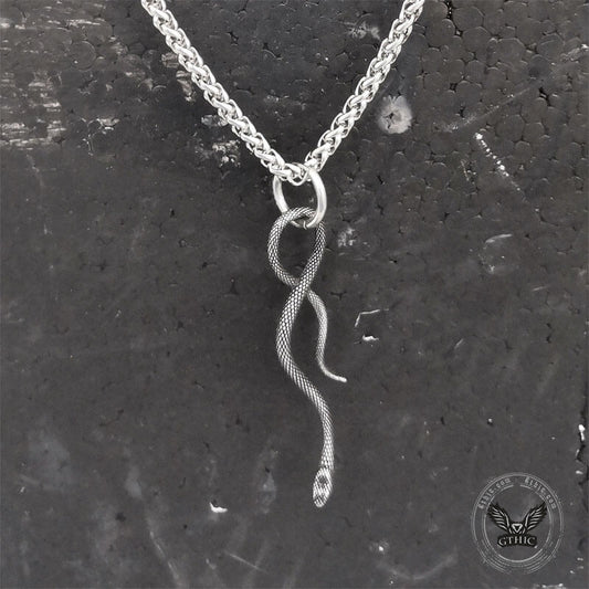 Coiled Snake Stainless Steel Animal Pendant