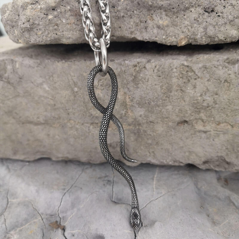 Coiled Snake Stainless Steel Animal Pendant