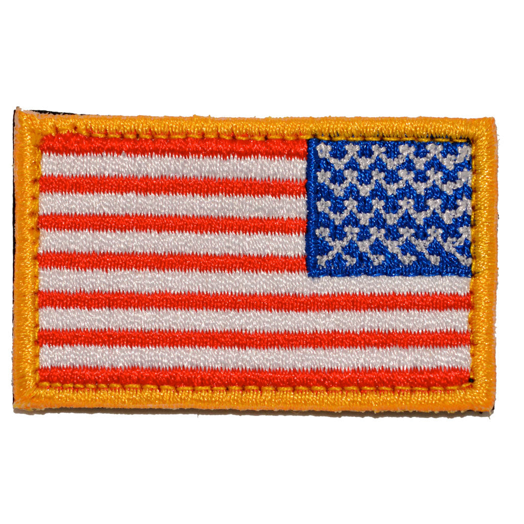 Reverse Mini USA Flag Patches - 1.5" x 2" - Reverse