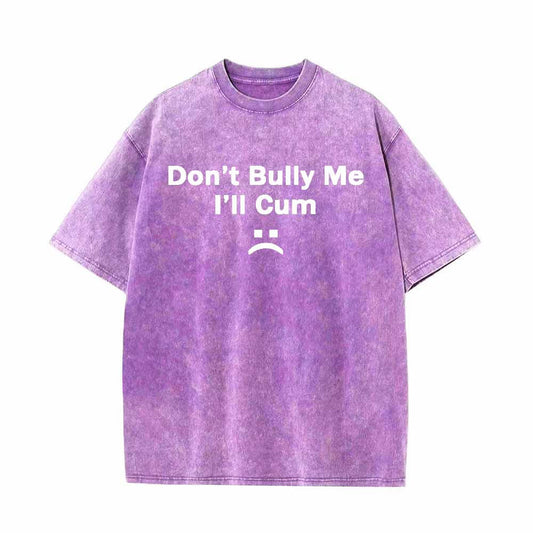 Multicolor Don’t Bully Me I’ll Cum Vintage Washed T-shirt