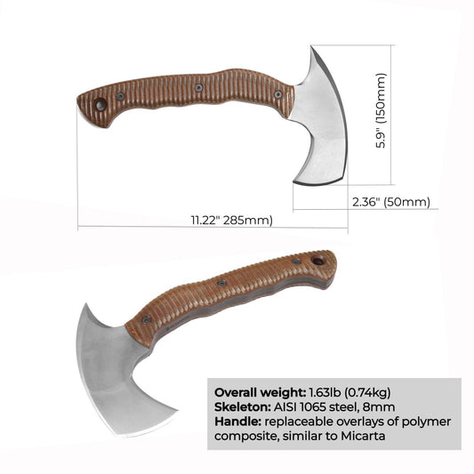 Compact tomahawk "Balor" with polymer composite handle