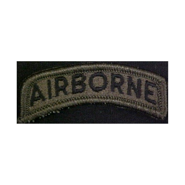 Airborne Tab Olive Drab OD Patch - For Army OD and Woodland Camouflage Uniforms