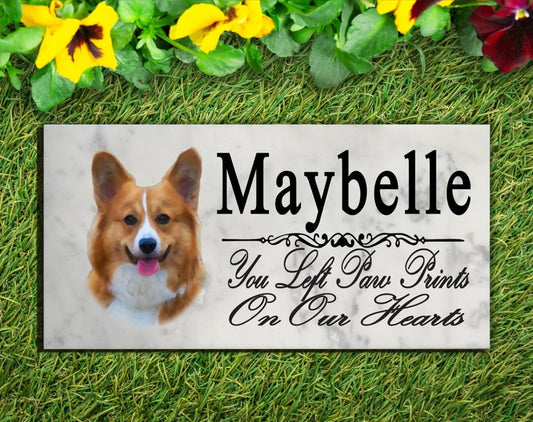 Corgi Memorial Stone Dog Grave Marker or Garden Plaque