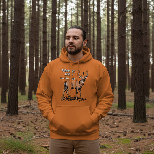 Follow the Word, Not the Herd, Men's Christian Deer Hoodie