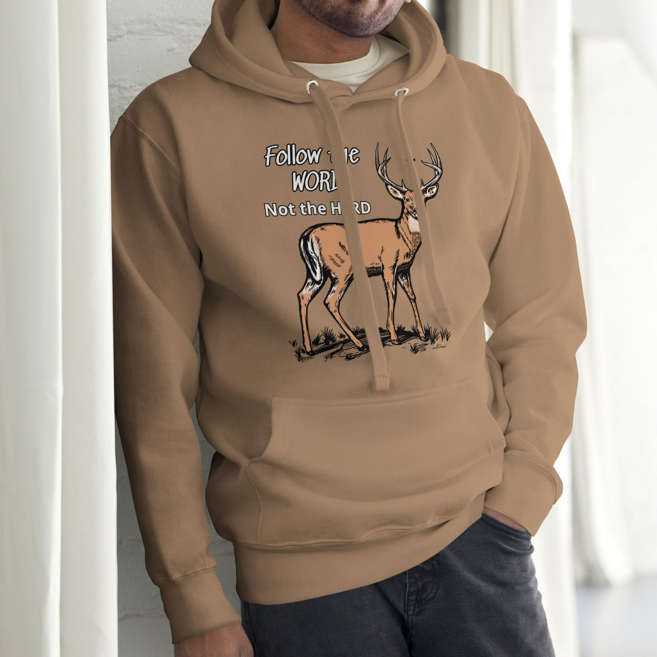 Follow the Word, Not the Herd, Unisex Christian Deer Hoodie