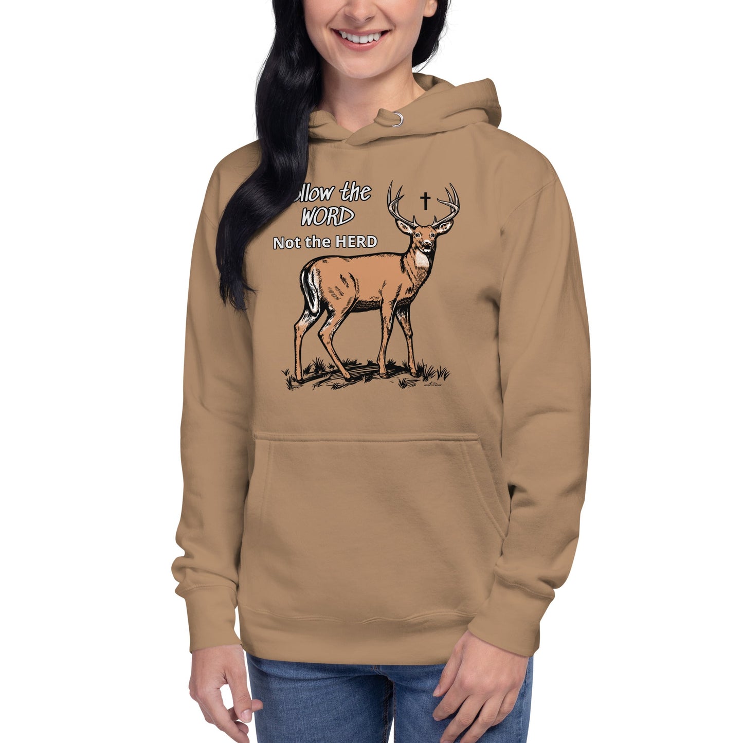 Follow the Word, Not the Herd, Unisex Christian Deer Hoodie