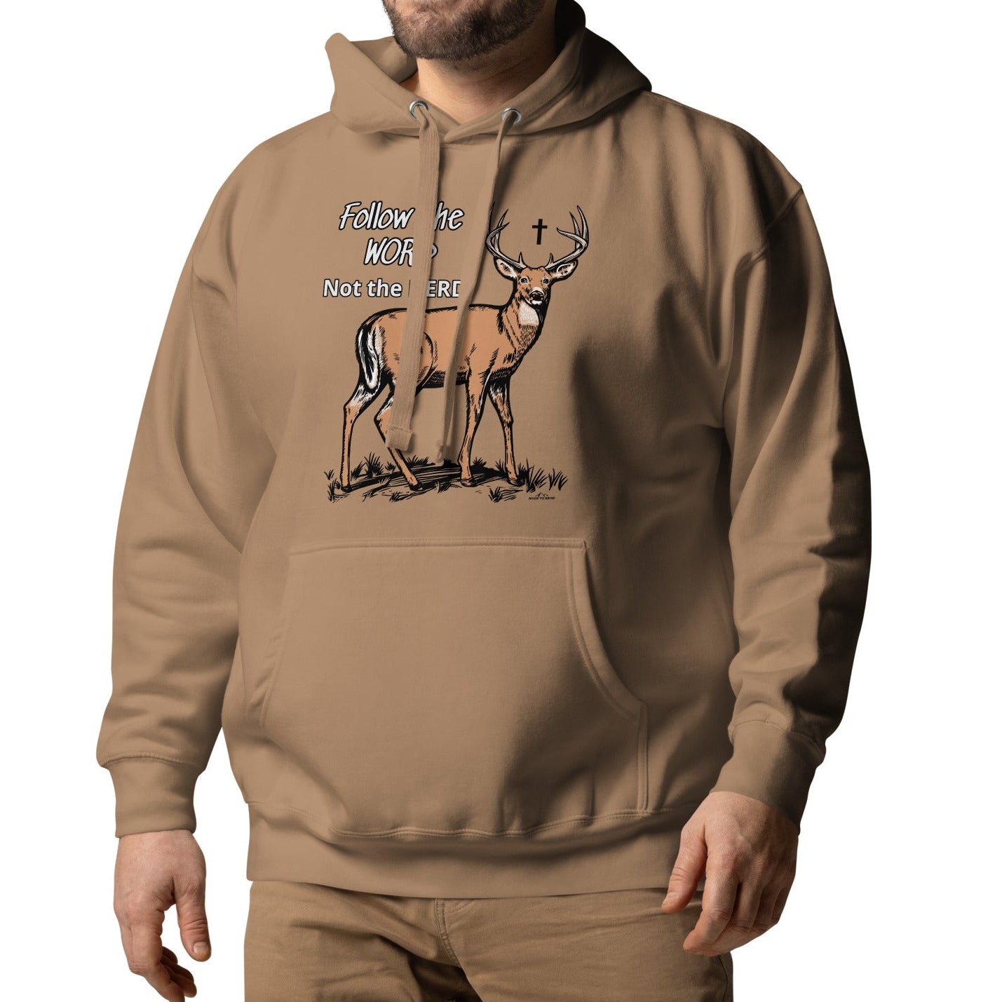 Follow the Word, Not the Herd, Unisex Christian Deer Hoodie