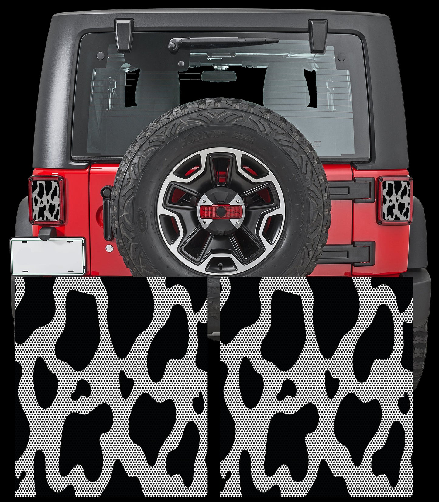 Cow print Taillight cover decal