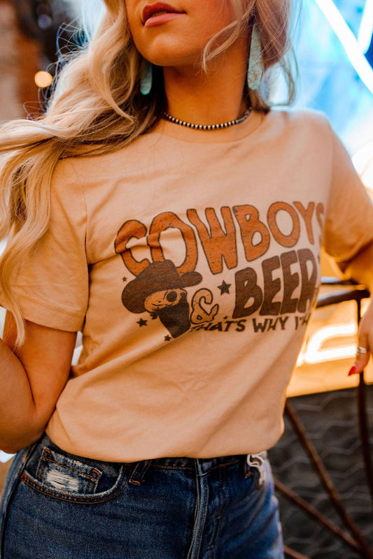 Cowboys & Beer Western Graphic Tee