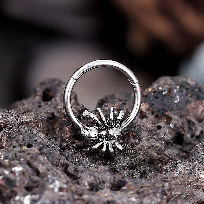 Creative Spider Stainless Steel Hoop Earrings