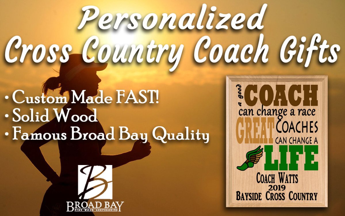 Custom Cross Country Coach Gift – Personalized Wood Plaque with Name & Year – “Great Coaches Change Lives” – Made in USA – 11x8.5