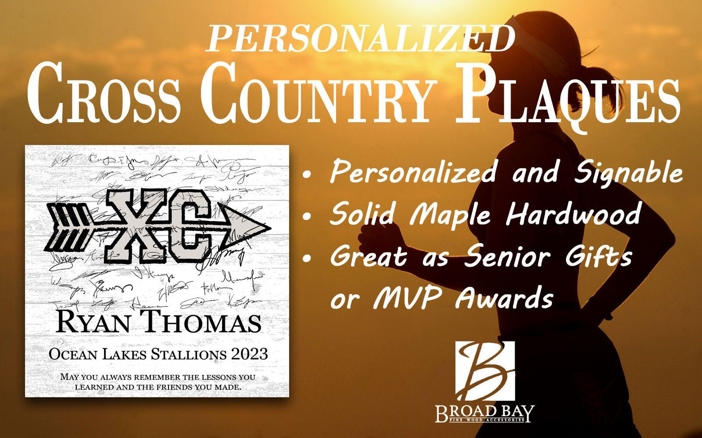 Cross Country Runner Plaque Recognition Award Personalized Senior Season End Gift or MVP