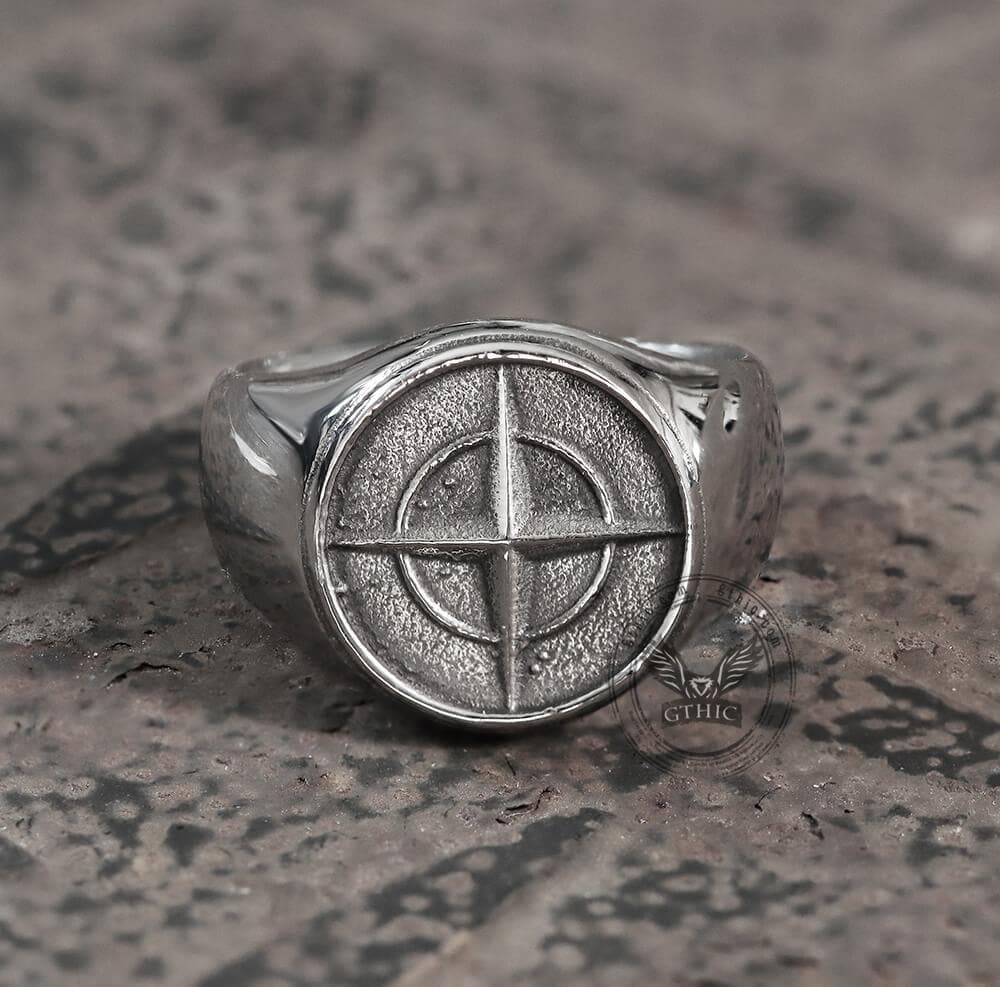 Cross Star Pattern Stainless Steel Ring
