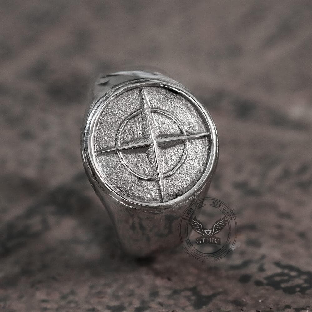 Cross Star Pattern Stainless Steel Ring