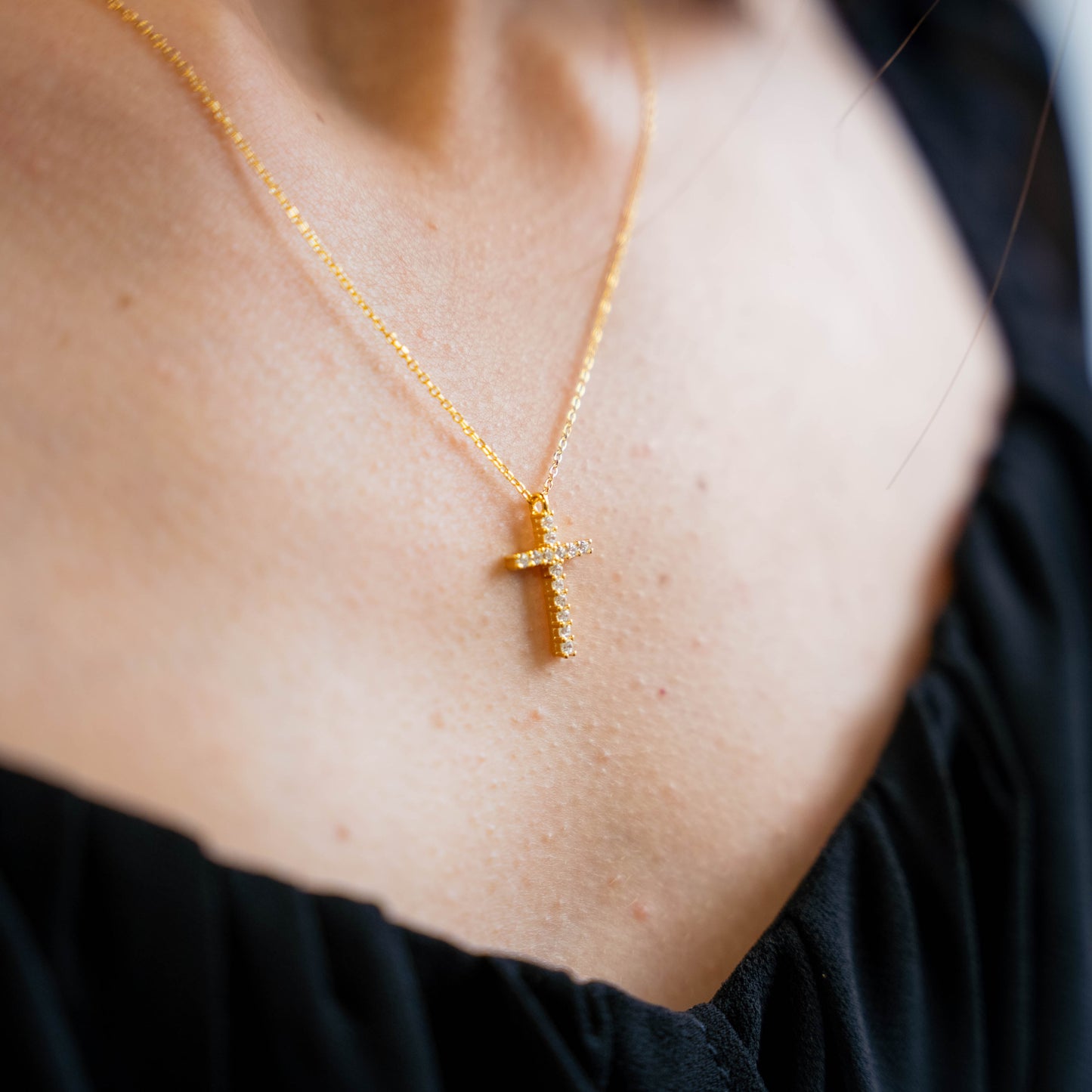 CROSSROADS - Gold CZ Zircon Pendant