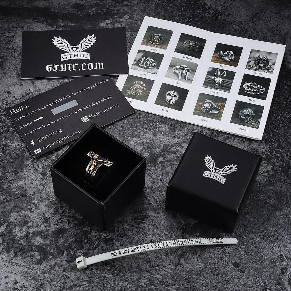 Crucifixion of Jesus Stainless Steel Cross Ring