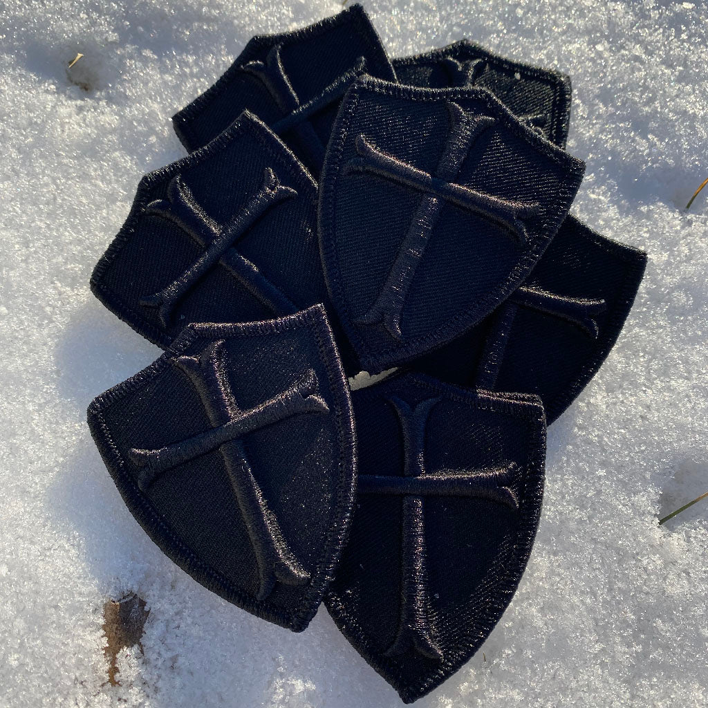 3" x 2" All-Black Crusader Shield