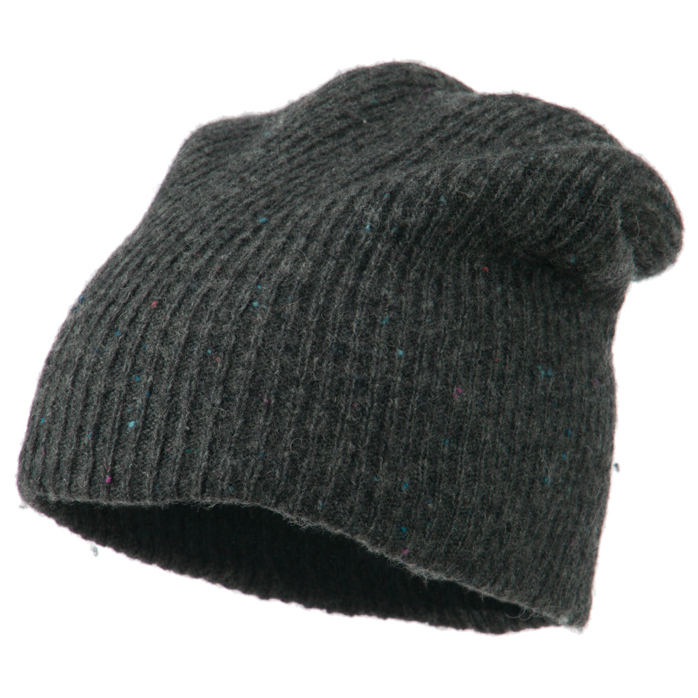 Wool Color Speckled Long Beanie
