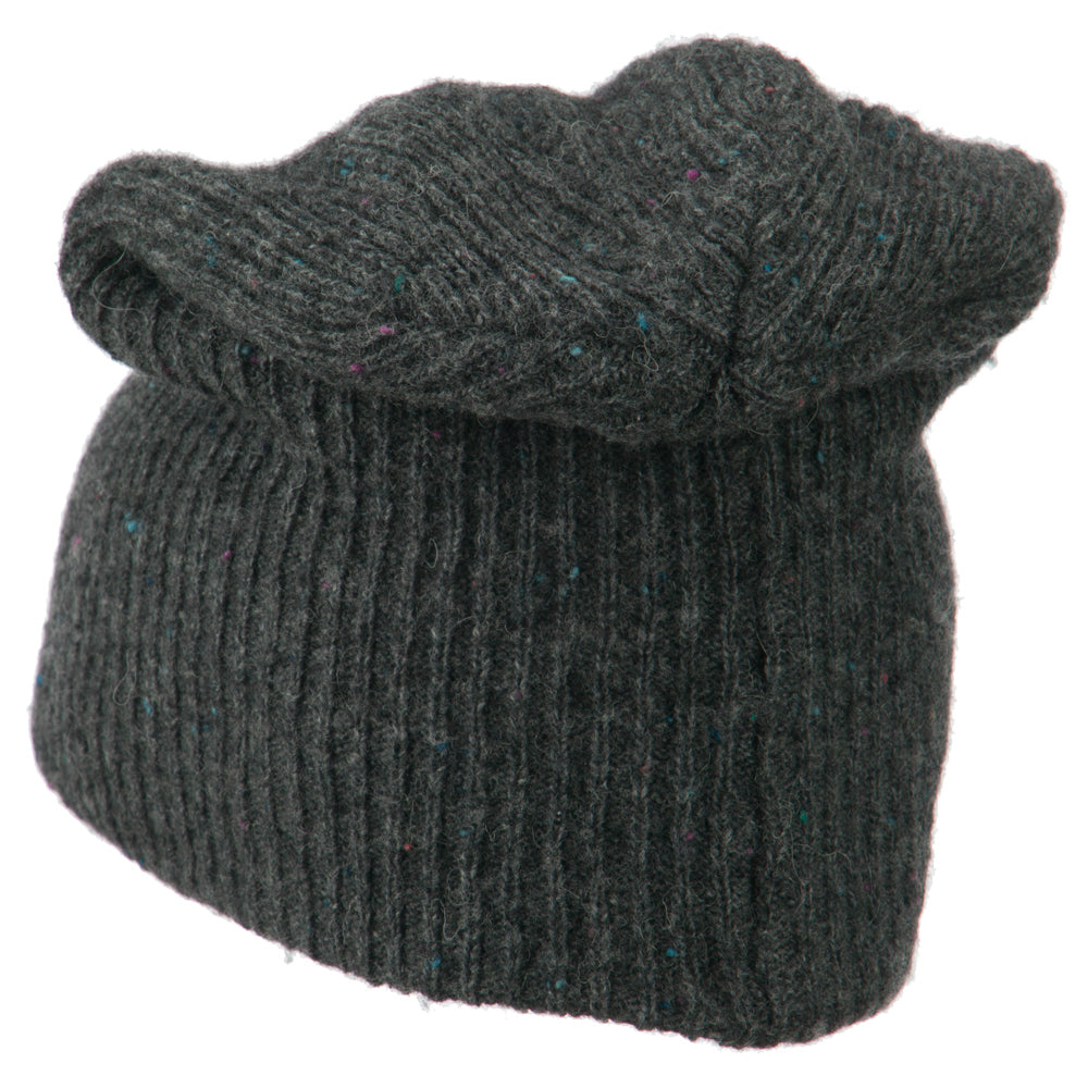 Wool Color Speckled Long Beanie