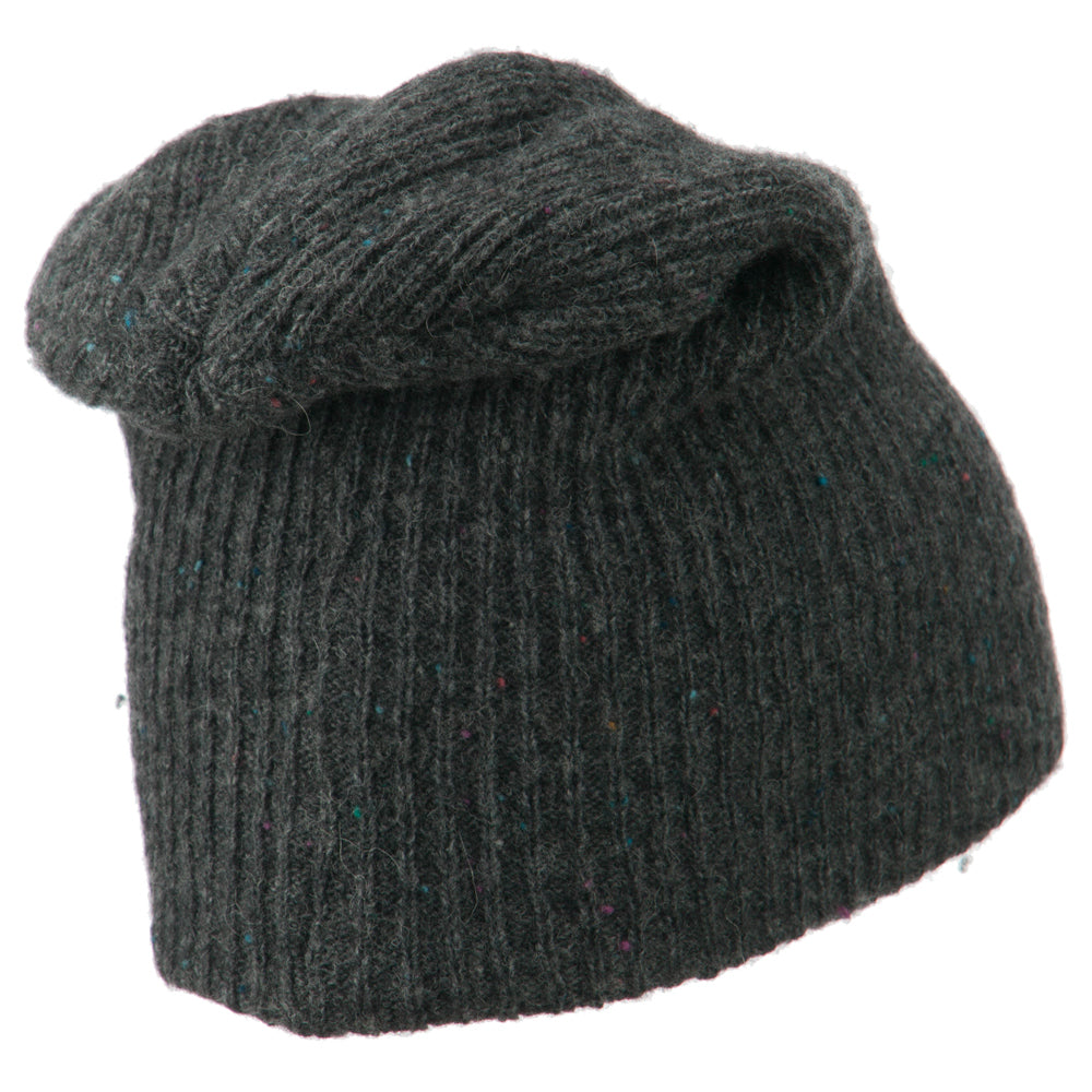 Wool Color Speckled Long Beanie