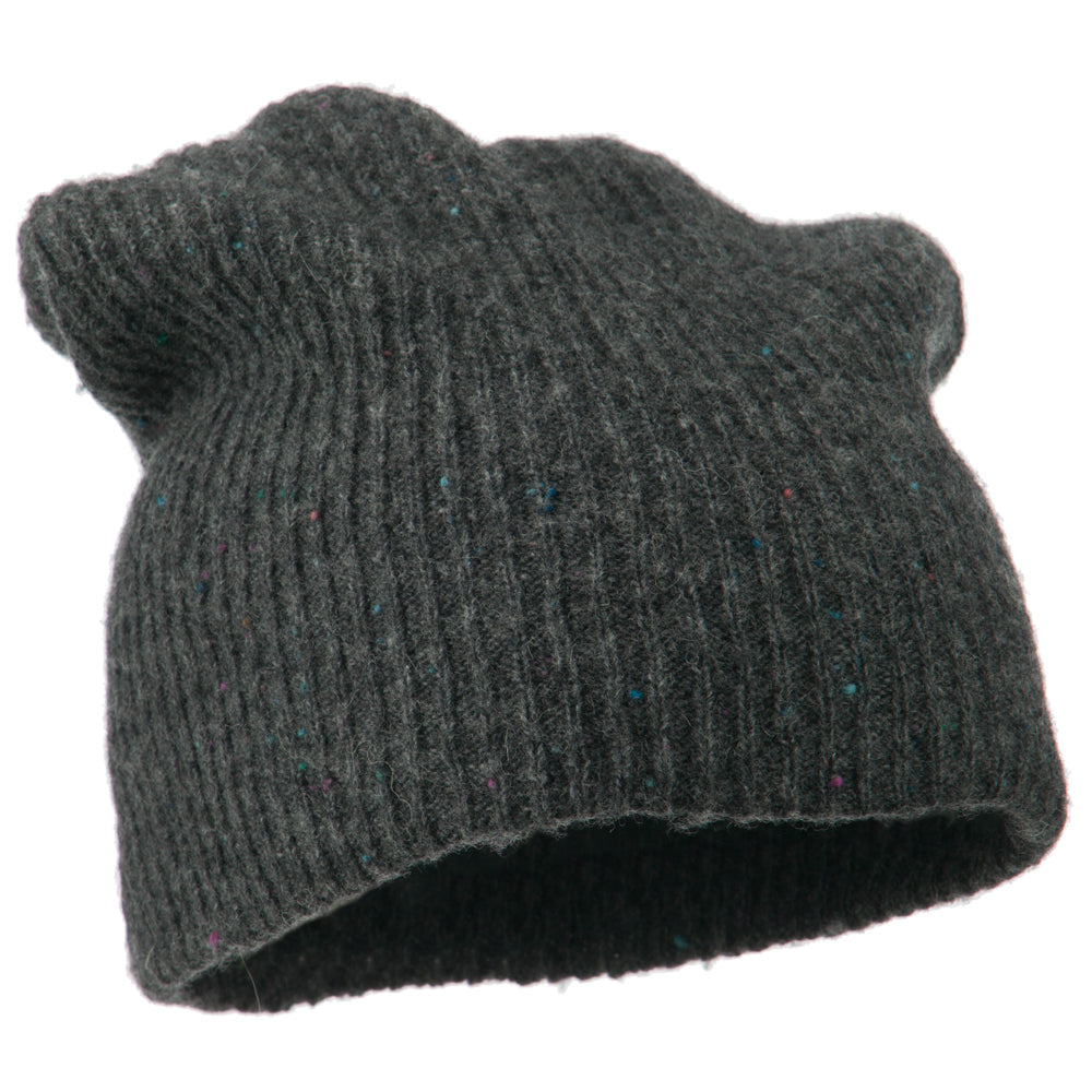 Wool Color Speckled Long Beanie