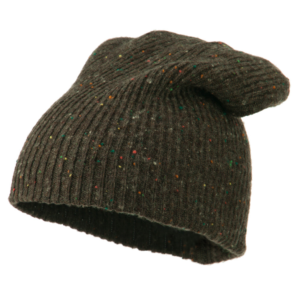 Wool Color Speckled Long Beanie