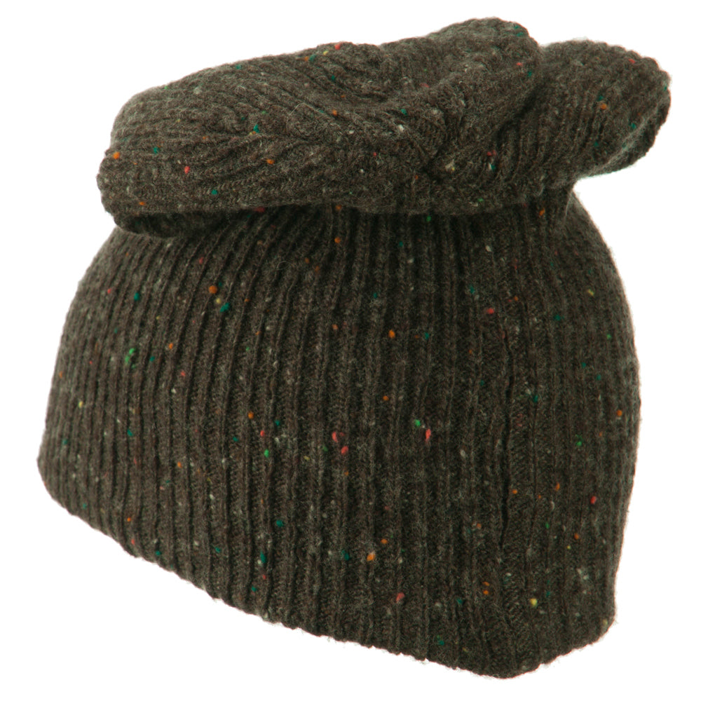 Wool Color Speckled Long Beanie