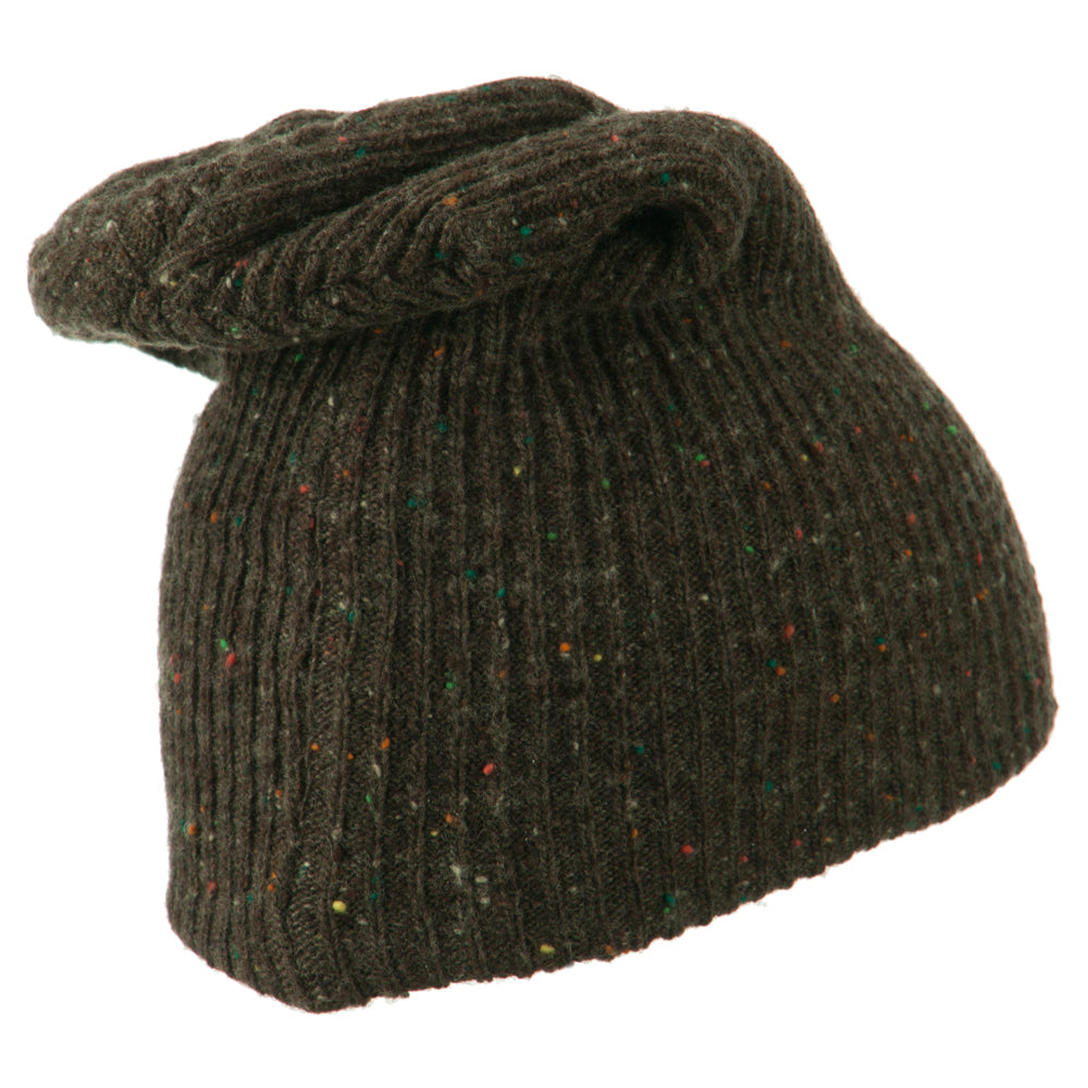 Wool Color Speckled Long Beanie
