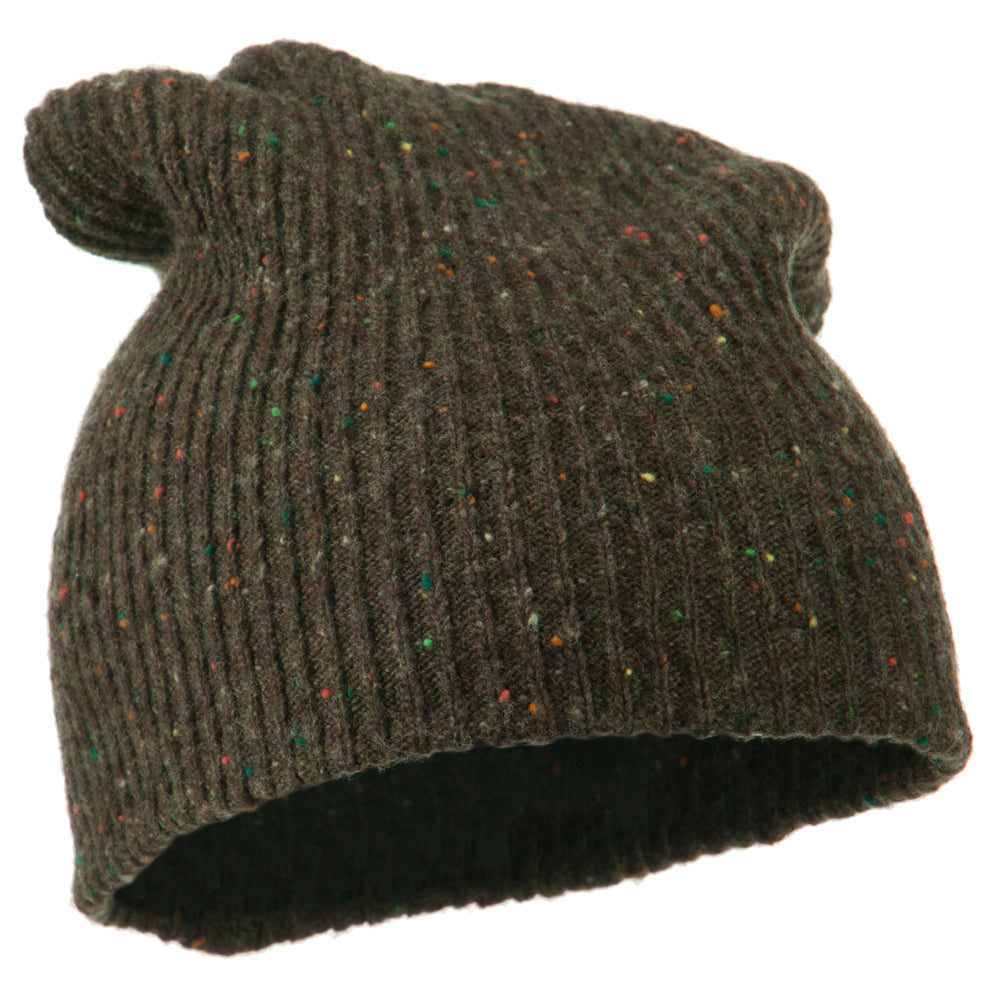 Wool Color Speckled Long Beanie