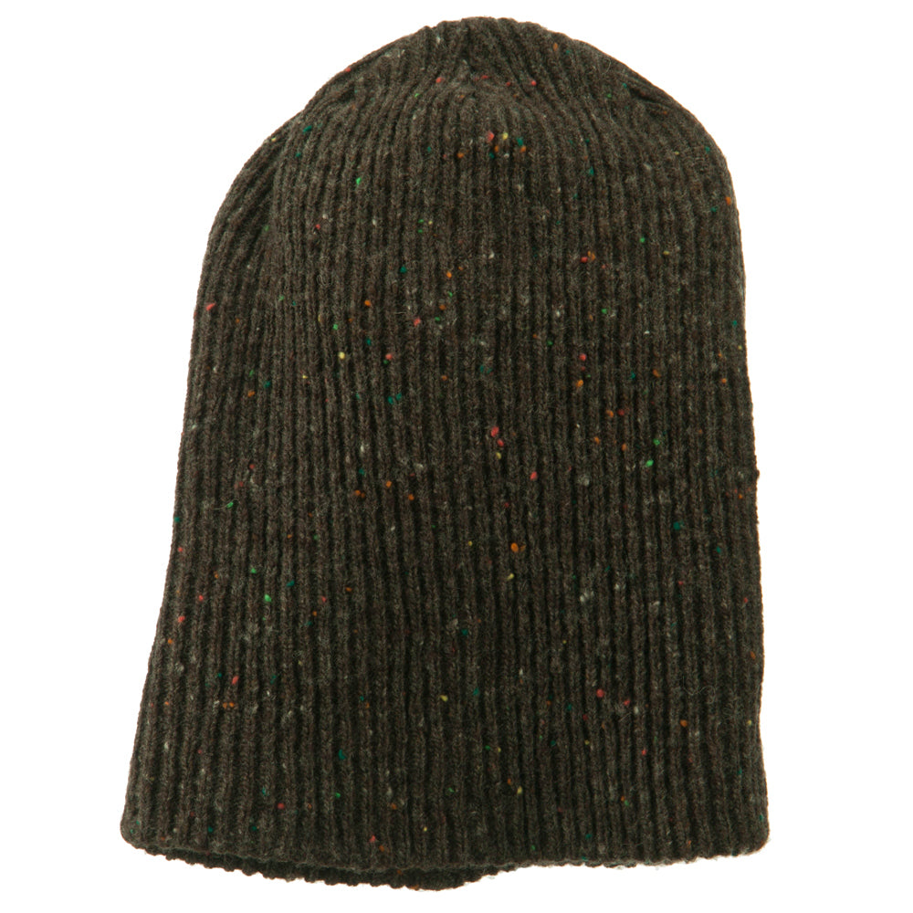 Wool Color Speckled Long Beanie