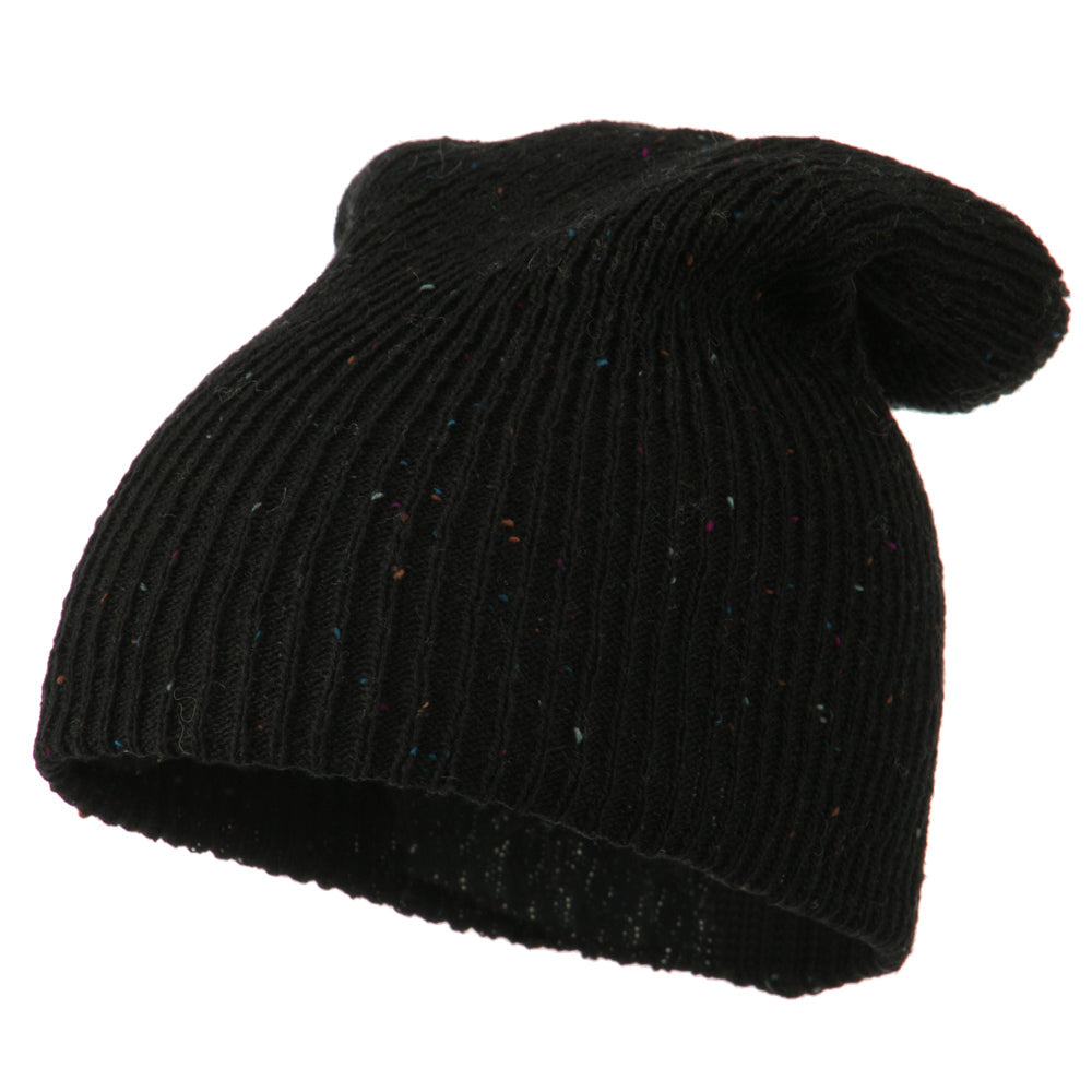 Wool Color Speckled Long Beanie
