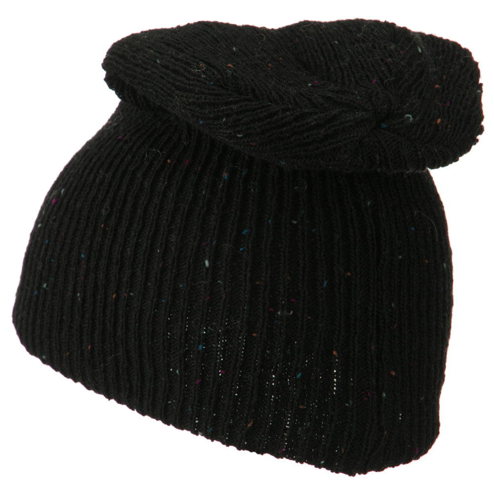 Wool Color Speckled Long Beanie